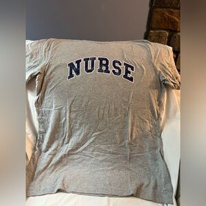 NWT grey college-style NURSE women’s XL t-shirt